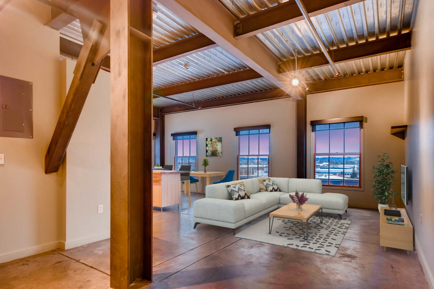 Living room with a TV and couch