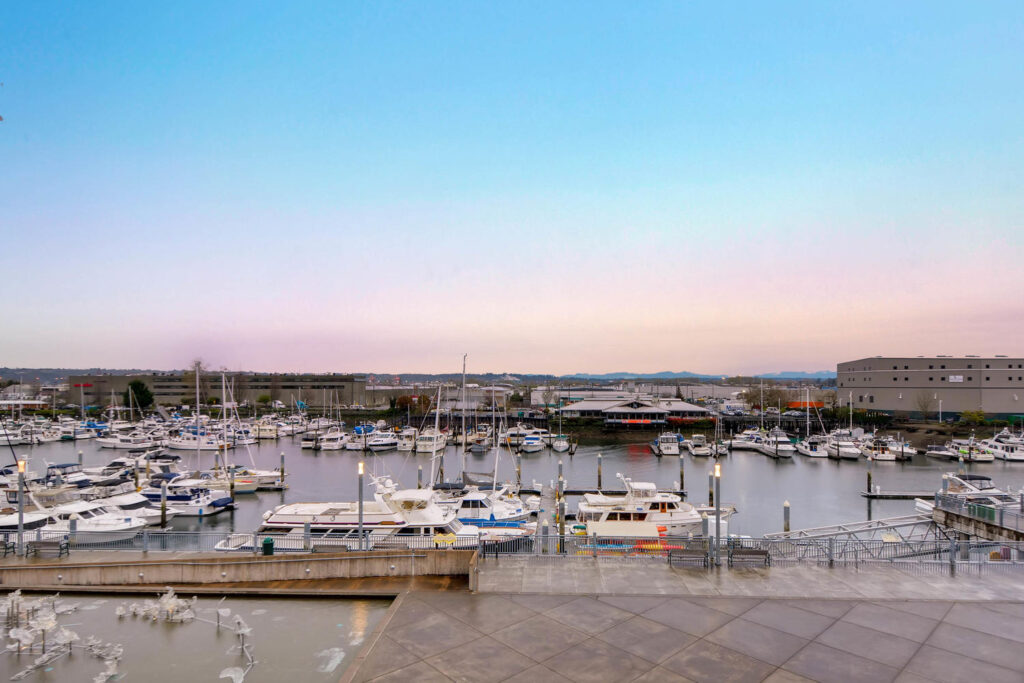 A crowded marina full of boats